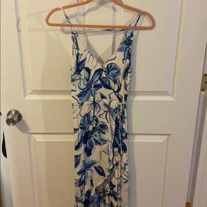 White and Blue Floral Dress